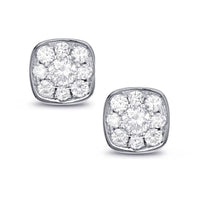 1.00ct. Natural Diamond Stud Earrings Set In 18K White Gold