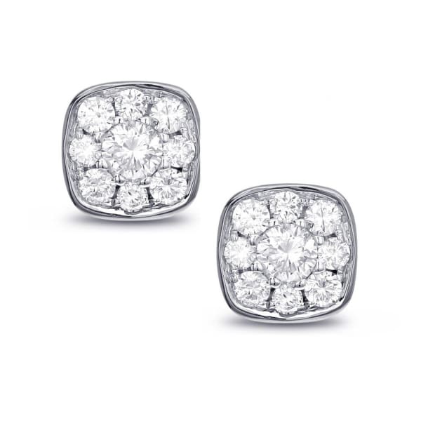 1.00ct. Natural Diamond Stud Earrings Set In 18K White Gold