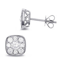 1.00ct. Natural Diamond Stud Earrings Set In 18K White Gold