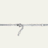 Diamond Tennis Necklace with Blue Sapphire Accent
