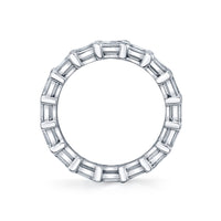 East West Emerald Cut Eternity Band in White Gold