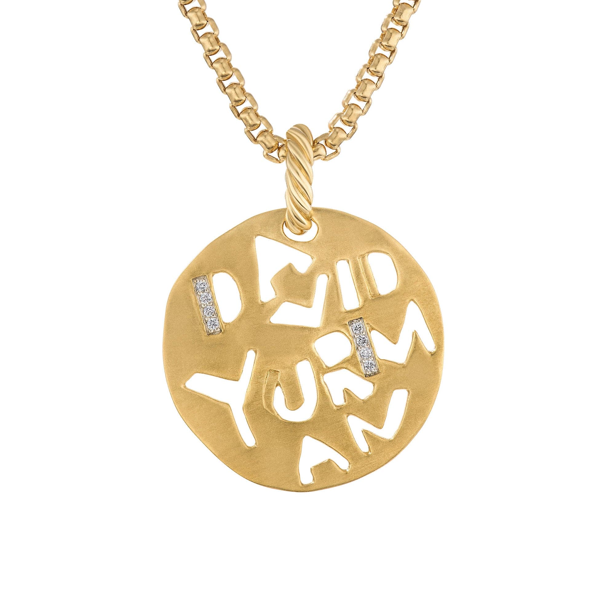 DY Elements Graffiti Pendant in 18K Yellow Gold with Diamonds