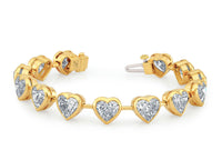 Heart Shape Diamond Bezel Set Bracelet