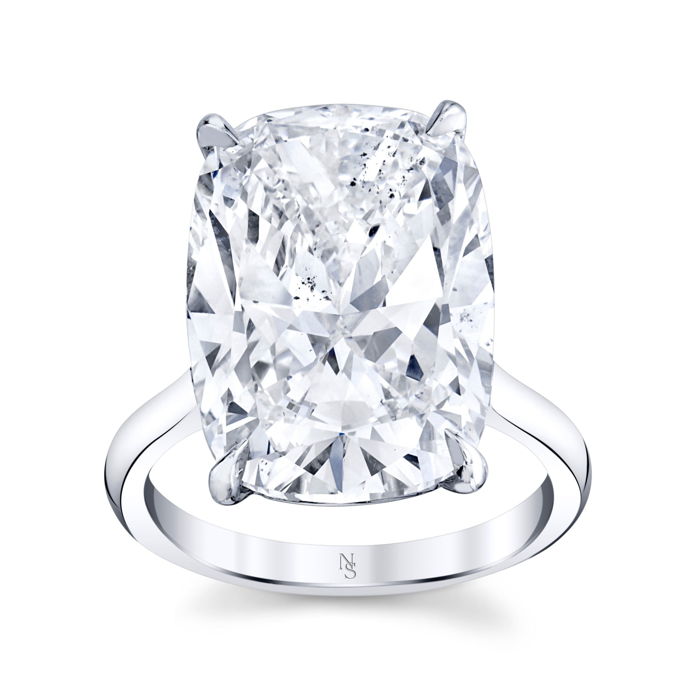 12.98 Carat Cushion Diamond Solitaire Ring