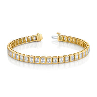 Emerald Cut Diamond Bezel Set Bracelet