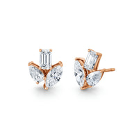 Multi Fancy Shape Diamond Stud Earrings