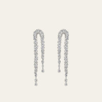 Elegant Cascade White Gold Diamond Earrings