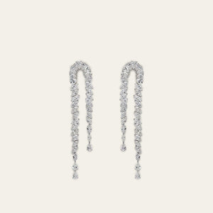 Elegant Cascade White Gold Diamond Earrings