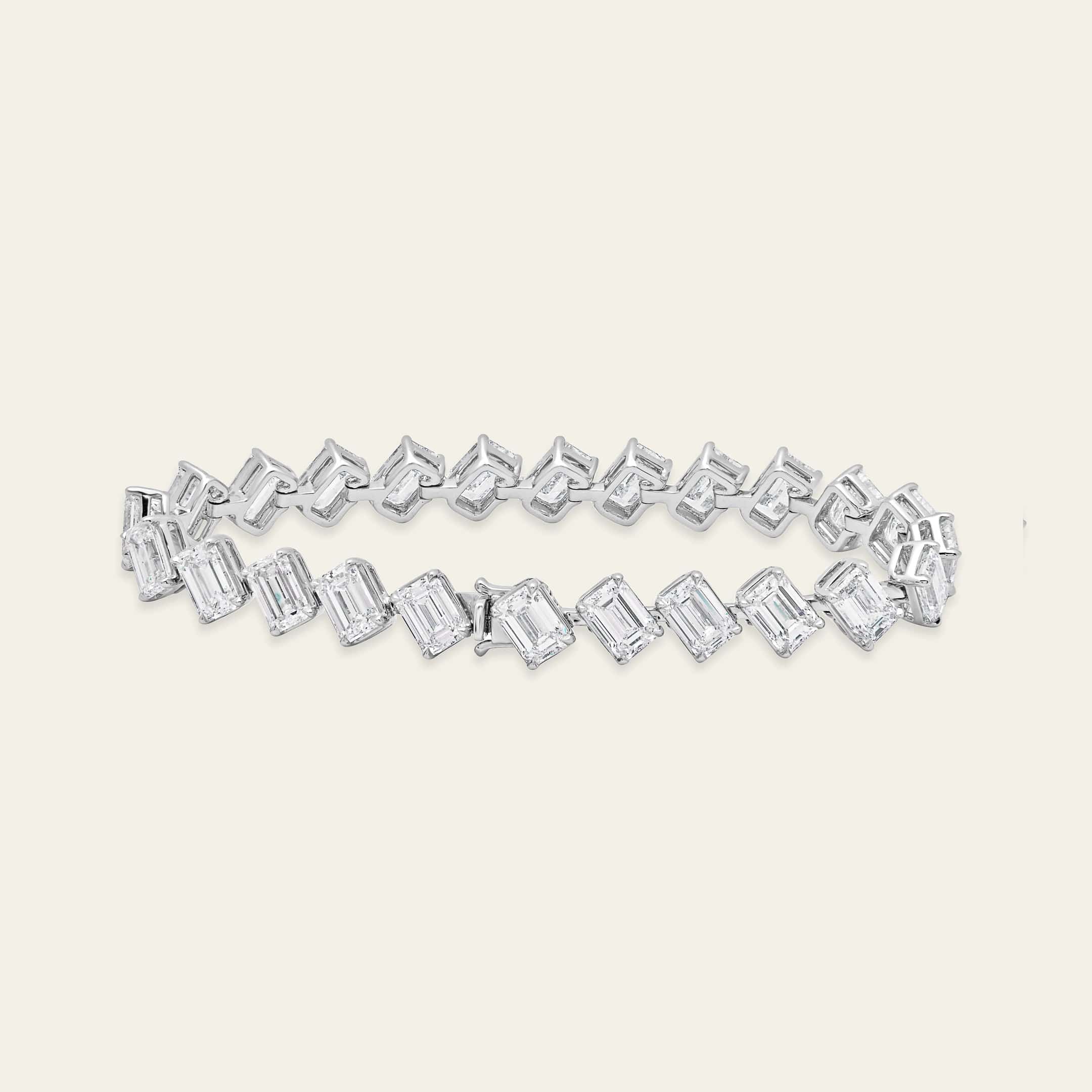 Ella Angled-Set 24 Carat Diamond Tennis Bracelet