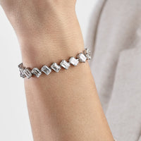 Ella Angled-Set 24 Carat Diamond Tennis Bracelet