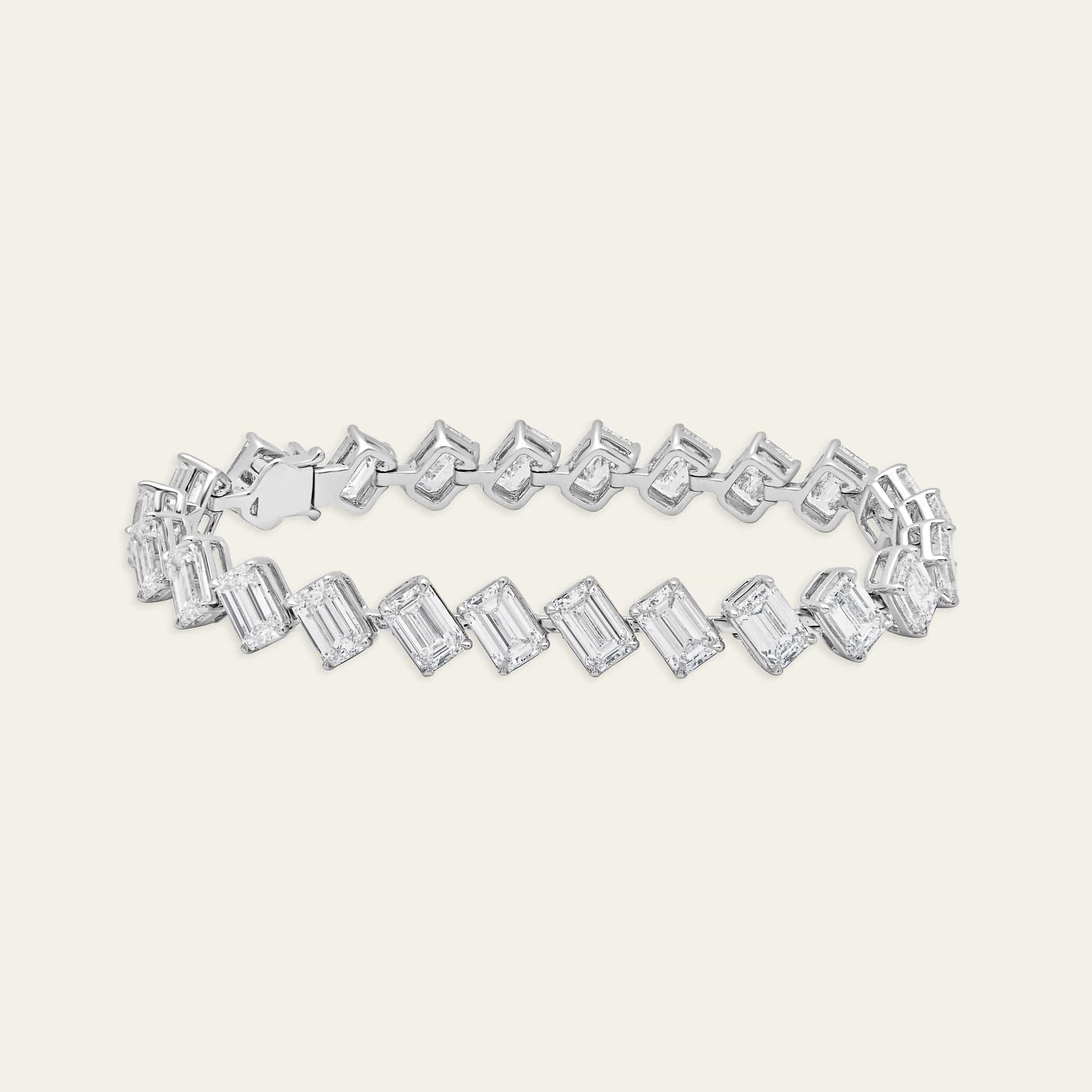 Ella Angled-Set 24 Carat Diamond Tennis Bracelet