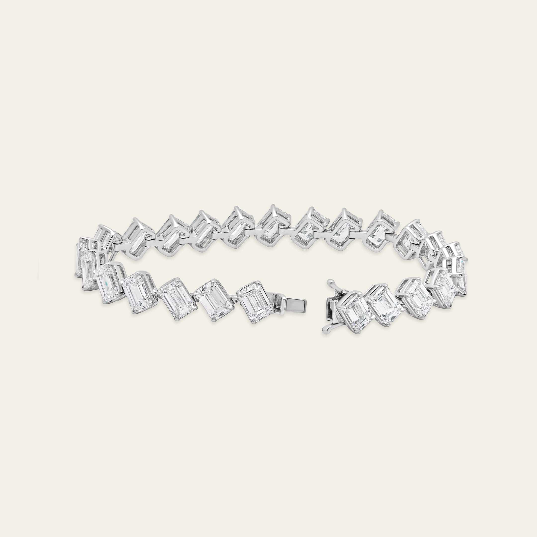 Ella Angled-Set 24 Carat Diamond Tennis Bracelet