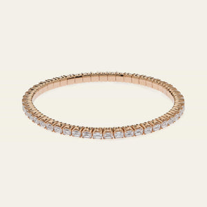 Emerald Cut Diamond Stretch Rose Gold Bracelet