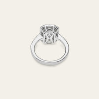 Emerald Illusion Diamond Halo White Gold Engagement Ring