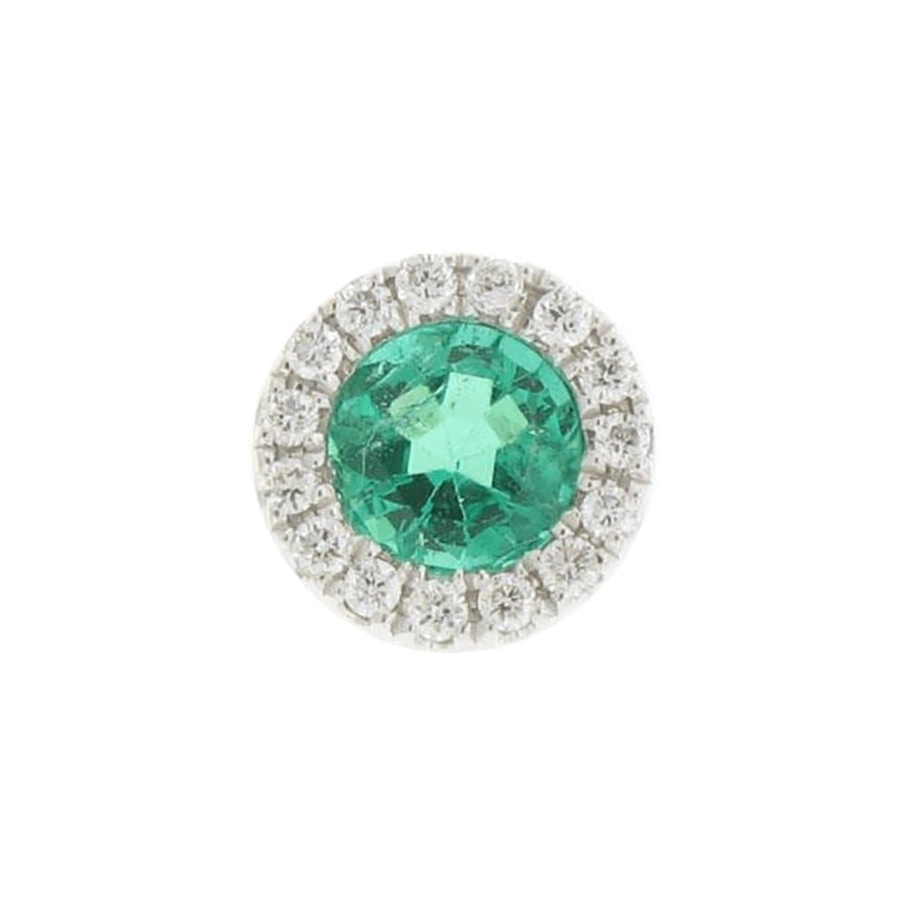Emerald with Diamond Halo Encore Slide Pendant