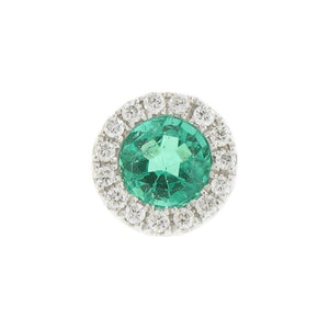 Emerald with Diamond Halo Encore Slide Pendant