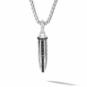 Empire Amulet in Sterling Silver with Pave Black Diamonds
