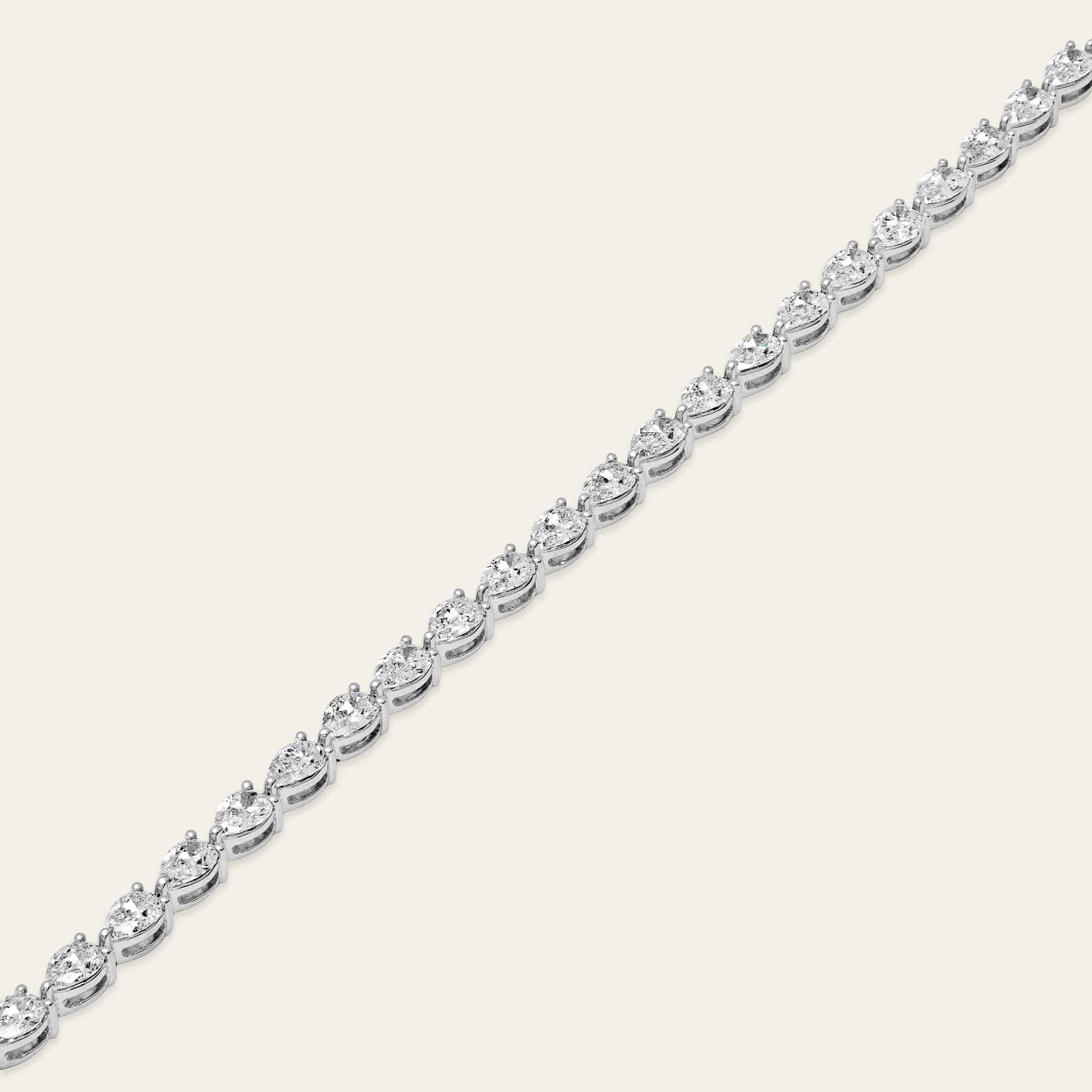 Esme 6 Carat Pear-Shaped Diamond Tennis Bracelet