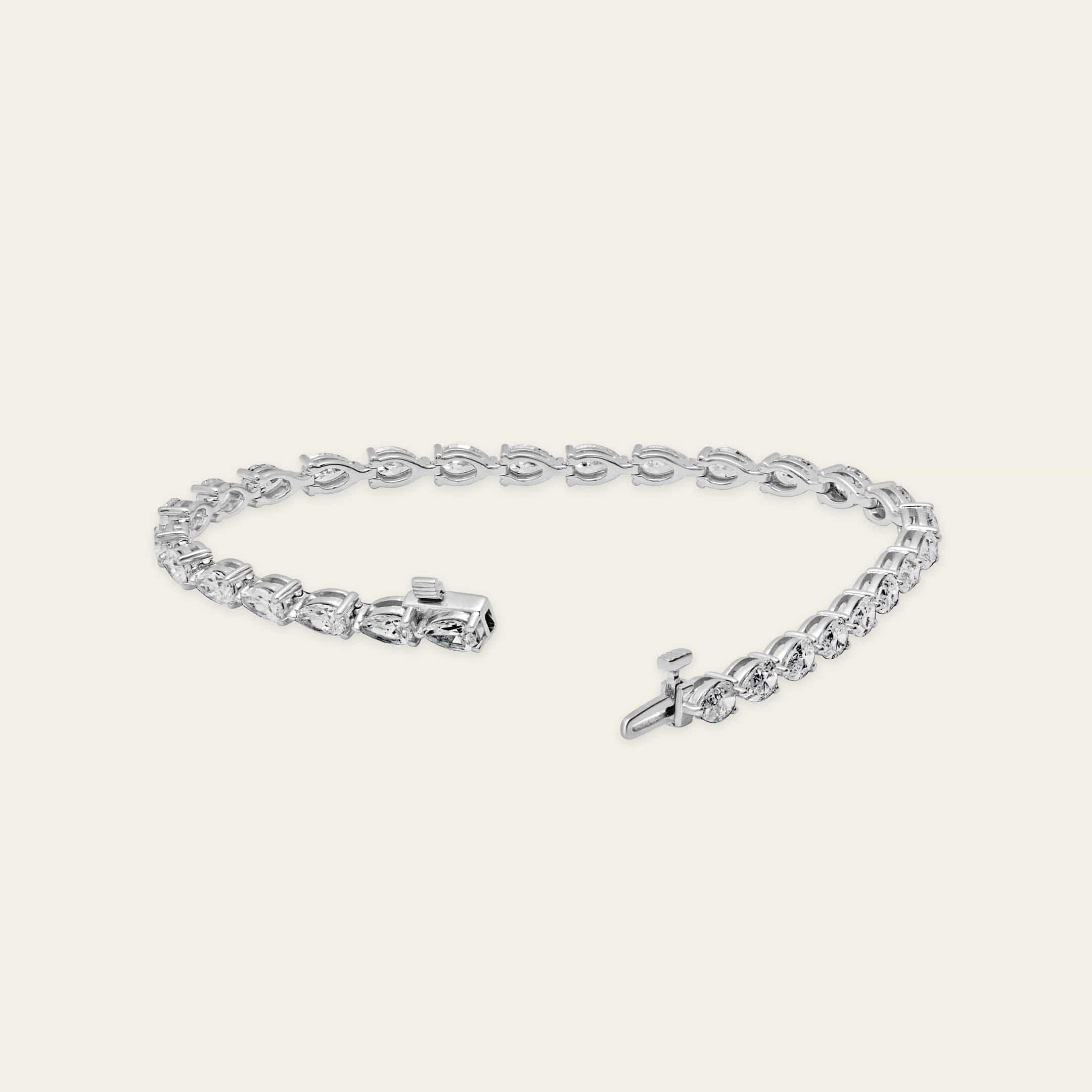 Esme 6 Carat Pear-Shaped Diamond Tennis Bracelet