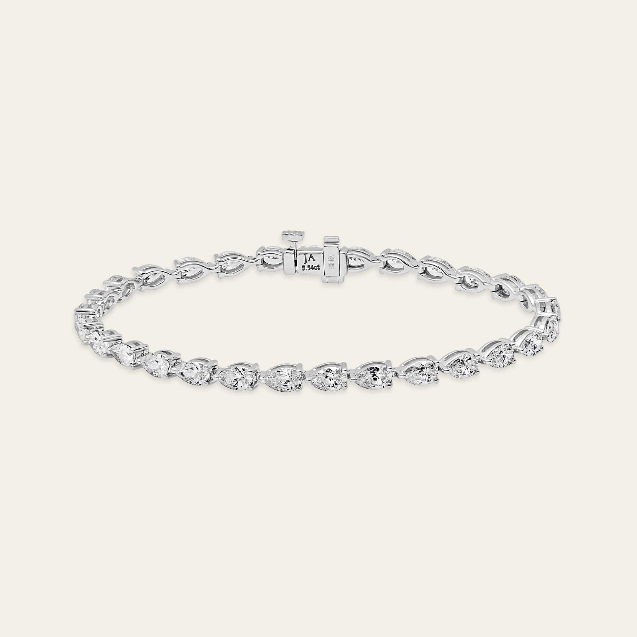 Esme 6 Carat Pear-Shaped Diamond Tennis Bracelet