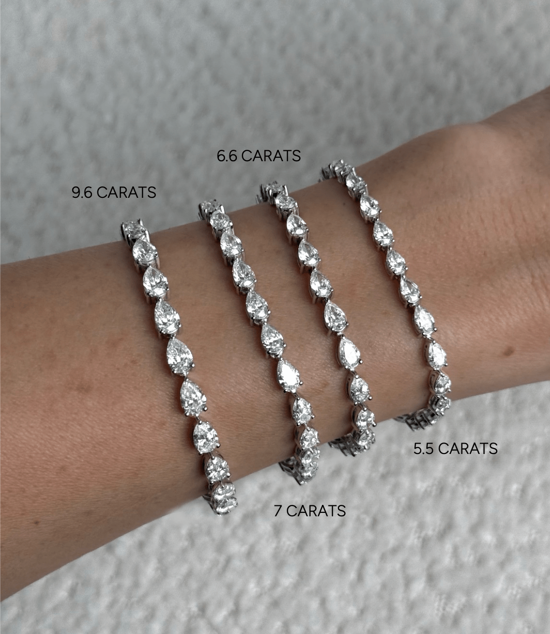 Esme 7 Carat Pear-Shaped Diamond Tennis Bracelet