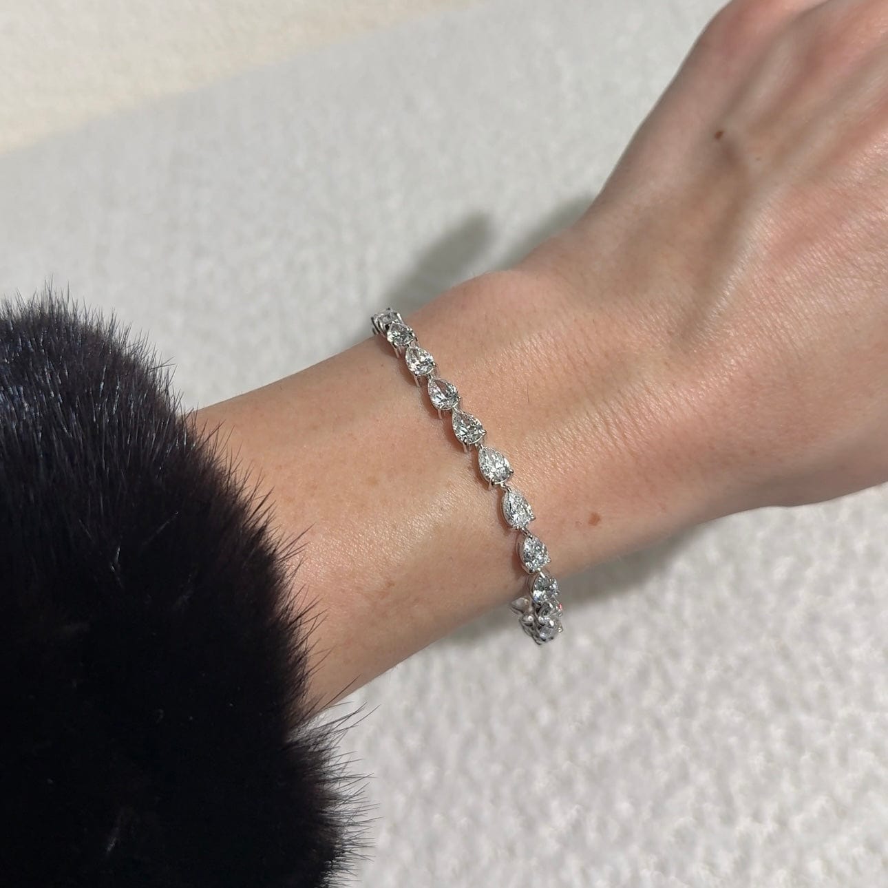 Esme 7 Carat Pear-Shaped Diamond Tennis Bracelet