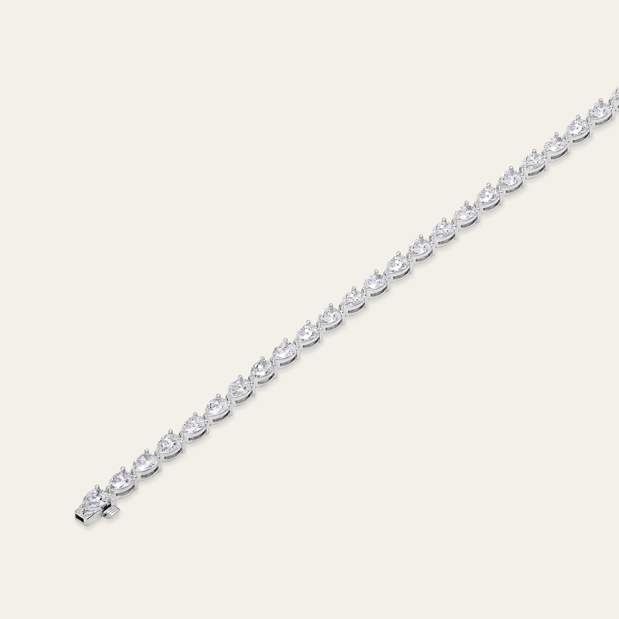 Esme 7 Carat Pear-Shaped Diamond Tennis Bracelet