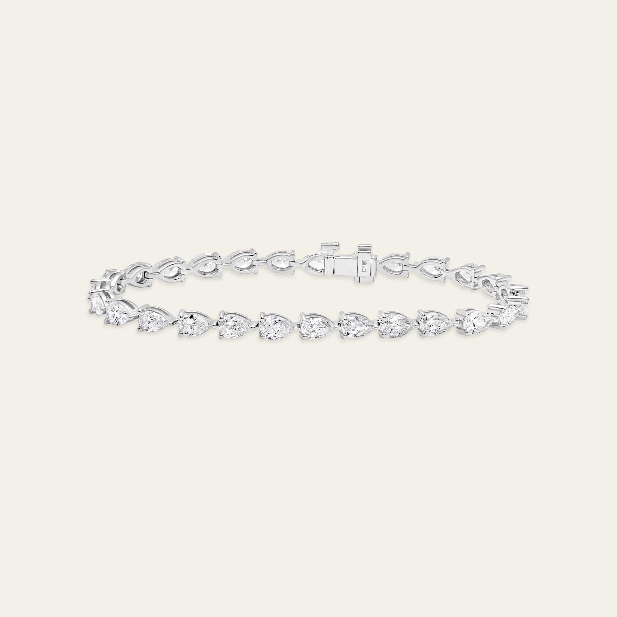 Esme 7.06 Carat Pear-Shaped Diamond Tennis Bracelet