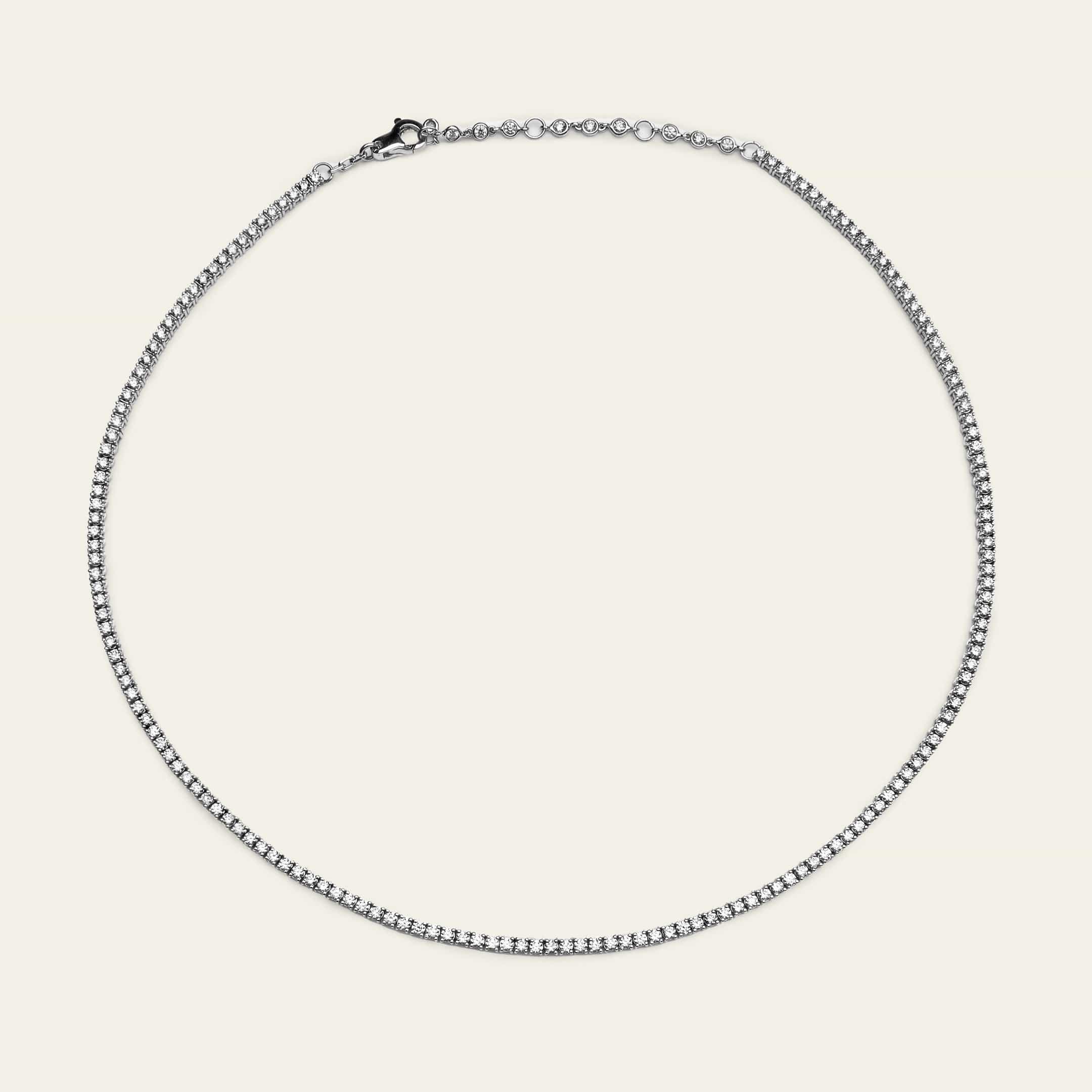 Estelle 4.8 Carat Round Diamond Tennis Necklace