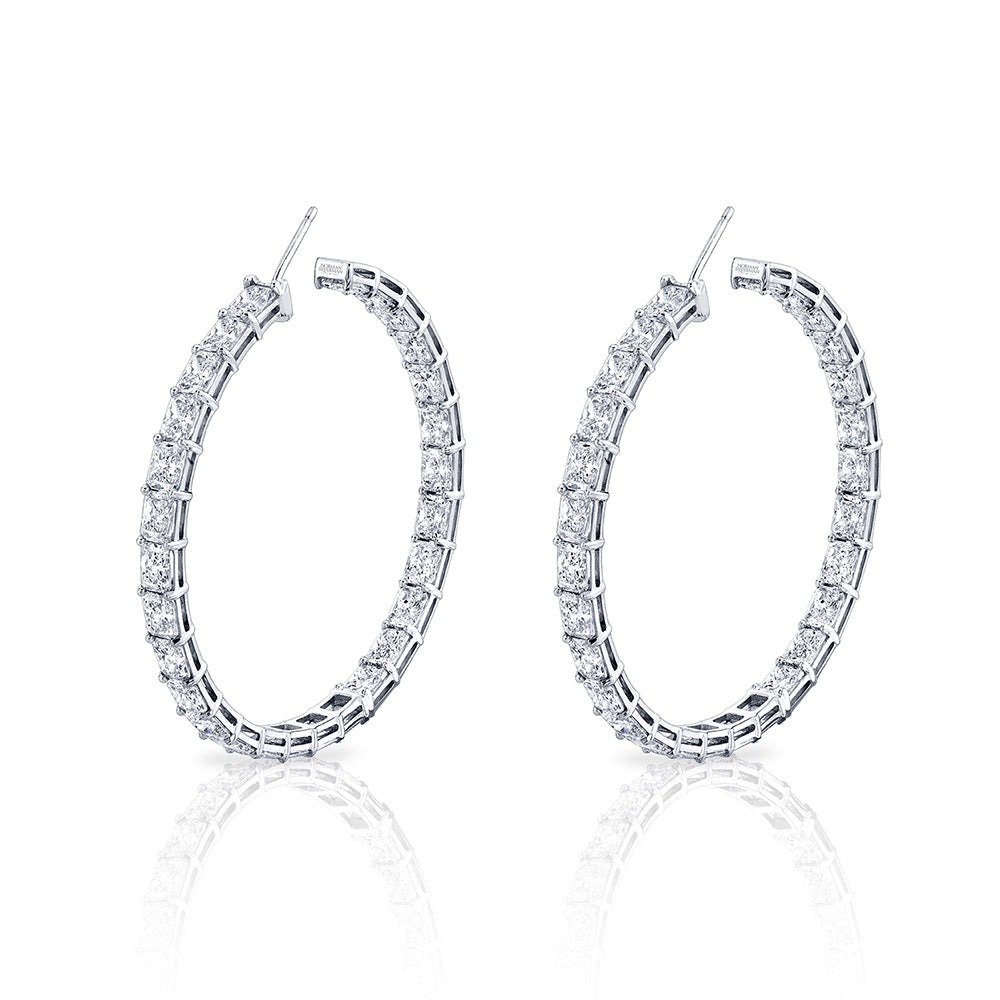 Signature Emerald Cut Diamond Hoops