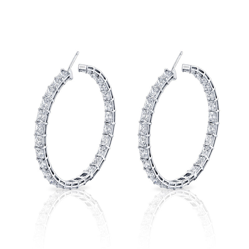 Signature Emerald Cut Diamond Hoops