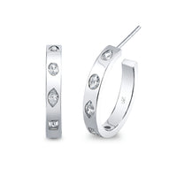 Hoop Earrings with Fancy Shape Diamonds