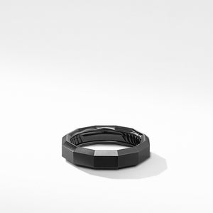 Faceted Band Ring in Black Titanium