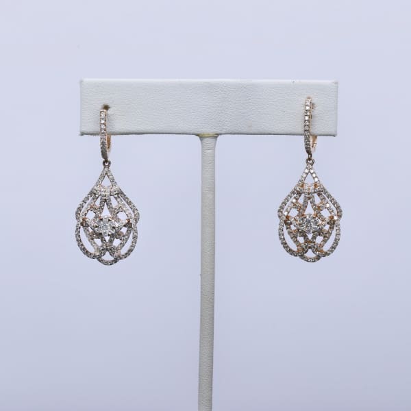 2.34ct. Natural Diamond Earrings Set In 14K Rose Gold