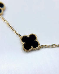 10 Stone Black Onyx Necklaces Set In 18K Yellow Gold