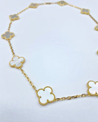 10 Stone Mother of Pearl Necklaces Set In 18K Yellow Gold