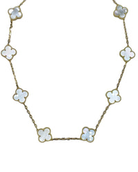 10 Stone Mother of Pearl Necklaces Set In 18K Yellow Gold