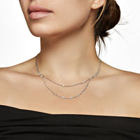 Floating Diamond Tennis Necklace in White Gold