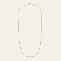 Floating Diamond Tennis Necklace in White Gold