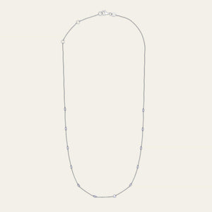 Floating Diamond Tennis Necklace in White Gold