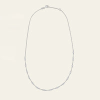 Floating Diamond Trio Tennis Necklace in White Gold