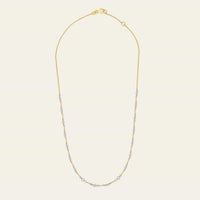 Floating Diamond Trio Tennis Necklace in Yellow Gold