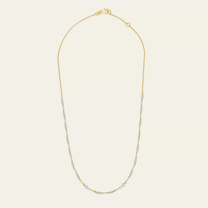 Floating Diamond Trio Tennis Necklace in Yellow Gold
