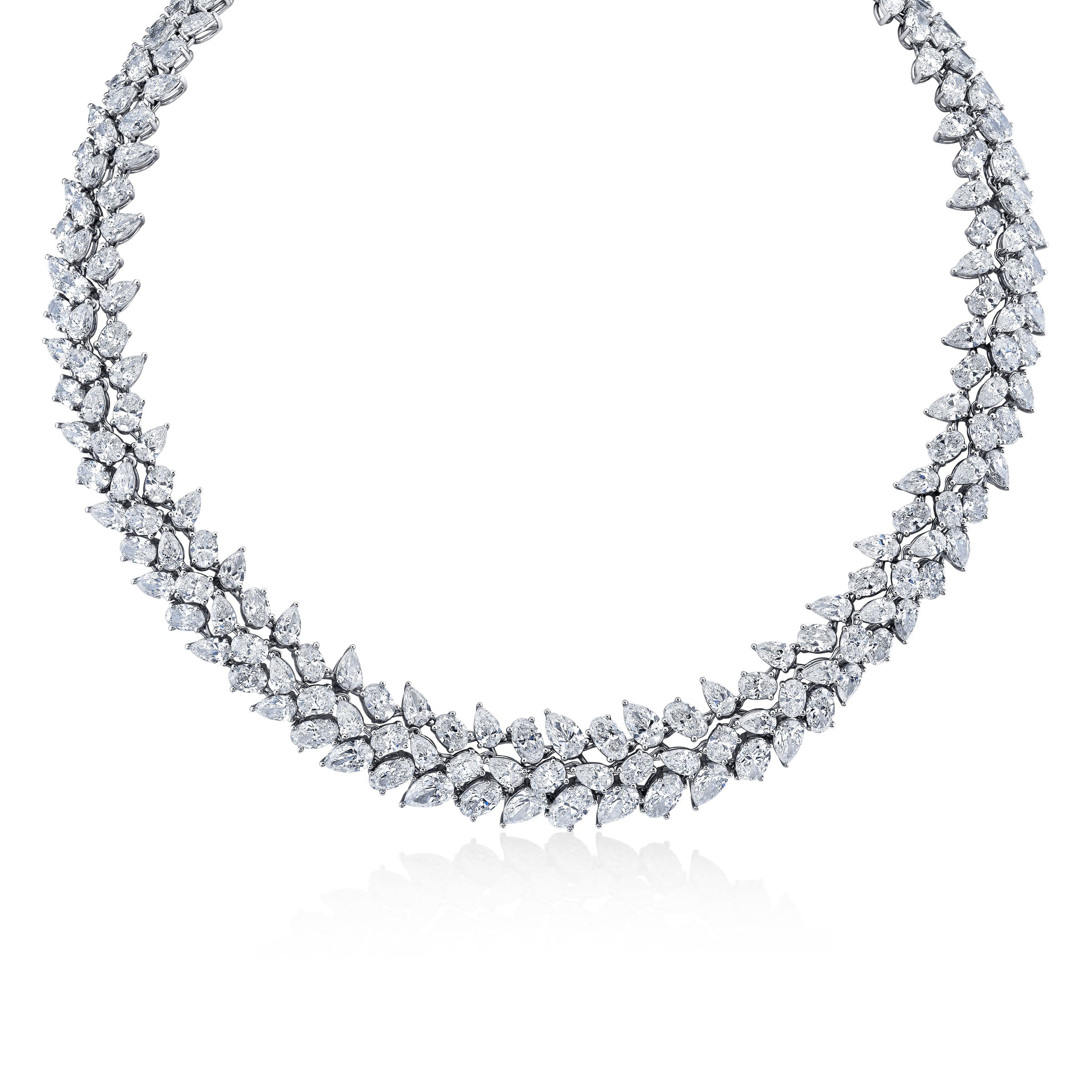 67.76 Carat Pear Shape and Oval Cut Diamonds Necklace