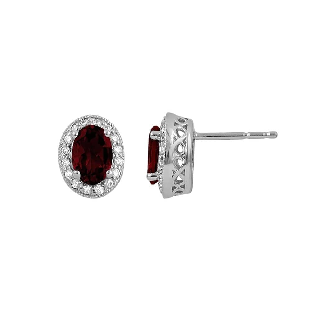 Garnet and Diamond Earrings