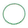 Alternating Oval Diamond and Emerald Necklace