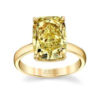 Fancy Light Yellow Cushion Diamond Ring