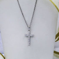2.76ct. Natural Diamond Cross Set In 18K White Gold, Round Cut