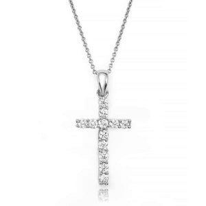 2.76ct. Natural Diamond Cross Set In 18K White Gold, Round Cut