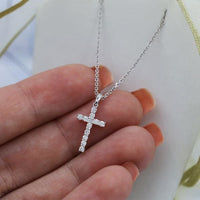 2.76ct. Natural Diamond Cross Set In 18K White Gold, Round Cut